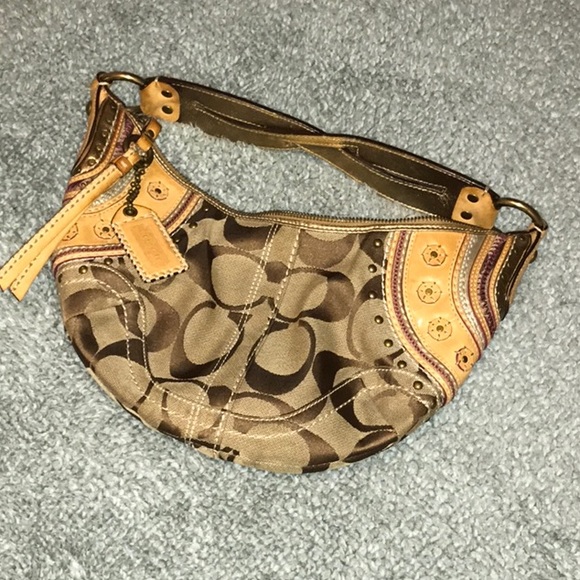 Coach Mini Hobo Bag Coach Vintage Black Signature Jacquard Mini